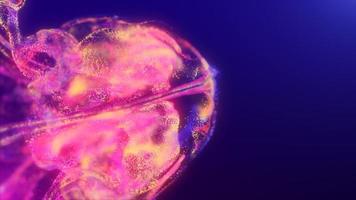 abstrakte flüssigkeitsexplosion schillernde lila wellen glühende energie magisch mit unschärfeeffekt in flüssigem wasser. abstrakter Hintergrund. Video in hoher Qualität 4k, Motion Design