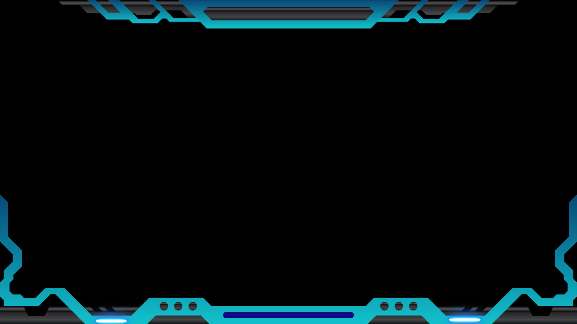 Stream-Overlay Twitch-Overlay blauer Neon-Videorahmen transparenter