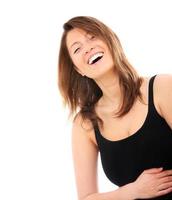 Woman laughing and having fun photo