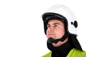 Man with firefighter gear photo