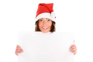 Woman with Santa hat for Christmas photo