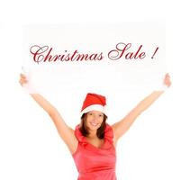 Woman with Santa hat for Christmas photo