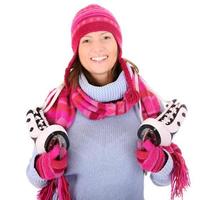 mujer con patines de hielo foto