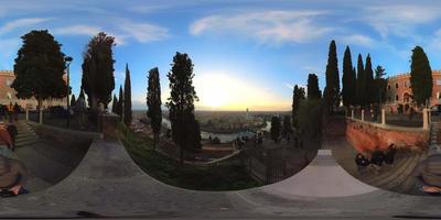 Sunset over Verona city landscape, Italy video