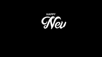 Happy New Year Animated Text on Black Background video