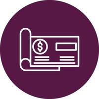 Bank Check Vector Icon