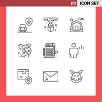 9 Creative Icons Modern Signs and Symbols of calculation audit house accounting water Editable Vector Design Elements