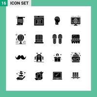 16 Creative Icons Modern Signs and Symbols of screen globe website user download Editable Vector Design Elements