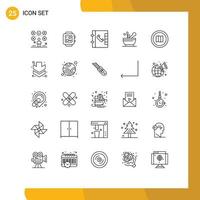 Group of 25 Modern Lines Set for mapquest google contacts find soup Editable Vector Design Elements