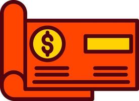 Bank Check Vector Icon