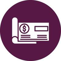 Bank Check Vector Icon