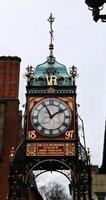 Chester in the UK in April 2022. A view of the Eastgate Clock in Chester photo