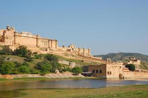 Amber Fort overlooking maota lake in Jaipur, India photo