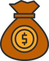 Money Bag Vector Icon Design