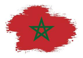 Grunge effect Morocco flag design vector