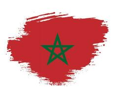 diseño de bandera de marruecos con efecto grunge vector