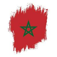 Abstract grunge texture Morocco flag design vector
