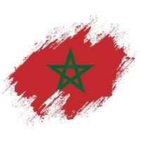 Hand paint Morocco grunge flag vector