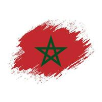 Morocco grunge style flag vector