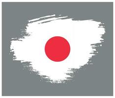 New brush effect Japan grungy flag vector