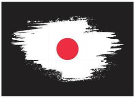 Abstract grunge stroke Japan flag vector