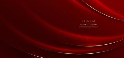 Abstract 3d curved red shape on red background with lighting effect and sparkle with copy space for text. vector