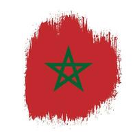 Morocco hand paint colorful flag vector