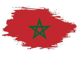 vector de bandera de marruecos de trazo de pincel de dibujo a mano