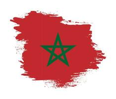 vector de bandera abstracta de marruecos de textura grunge desvanecida