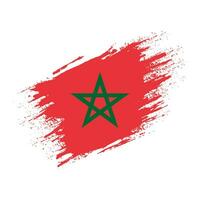Hand paint professional abstract Morocco flag vector