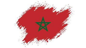 Modern brush stroke frame Morocco flag vector