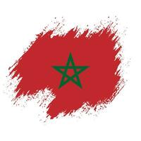 Modern brush stroke Morocco flag vector