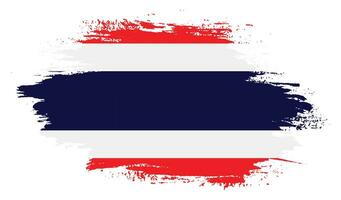 Hand painted abstract Thailand vintage flag vector