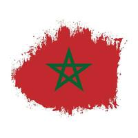 vector de bandera de textura grunge marruecos colorido abstracto