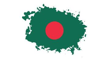 Grunge paint brush stroke Bangladesh flag vector