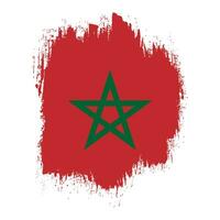 Hand paint Morocco flag vector