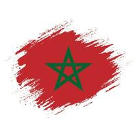 Vintage Morocco grunge flag vector