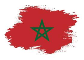 New Morocco hand paint grunge flag vector