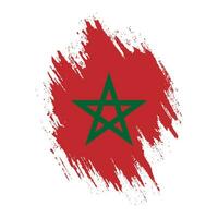 Flat grunge texture vintage Morocco flag vector