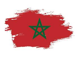 Distressed abstract Morocco flag vector