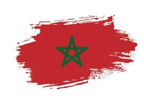 Brush stroke hand drawn vector Morocco flag