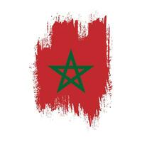 Professional brush effect Morocco flag vector