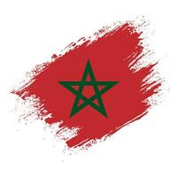 Hand paint Morocco grunge flag vector