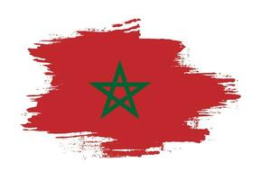 Vector grunge brush stroke Morocco flag vector