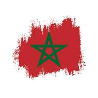 Vintage style hand paint Morocco flag vector