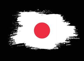 Dirty brush stroke Japan flag vector