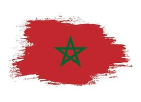 Brush stroke hand drawn vector Morocco flag