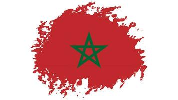 Brush stroke Morocco flag vector for free