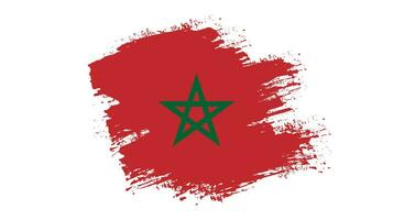 Splatter brush stroke Morocco flag vector