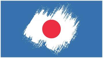 Vintage brush effect Japan flag vector